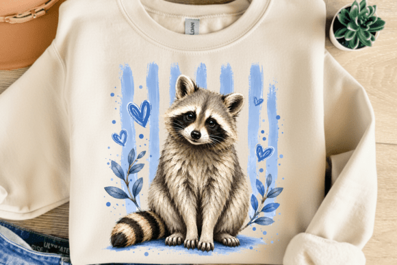 Download Cute Raccoon Lover PNG T-Shirt Design - Sign Collection