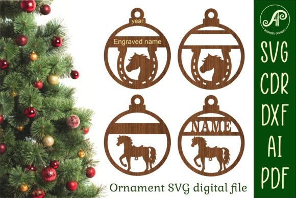 Download Horse Christmas Ornaments, 2 Designs SVG - Sign Collection