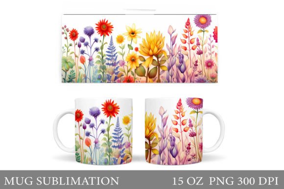 Download Flowers Mug Design. Wildflowers Mug Wrap - Sign Collection
