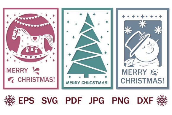 Download Bundle of Papercut Christmas Cards, Svg - Papercut Collection