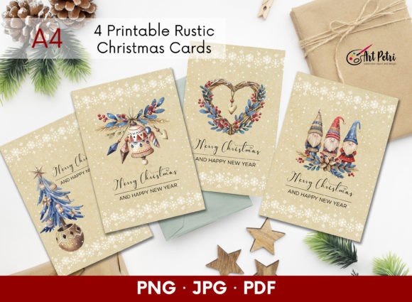 Download Rustic Christmas Cards, Printable Design - Sign Collection