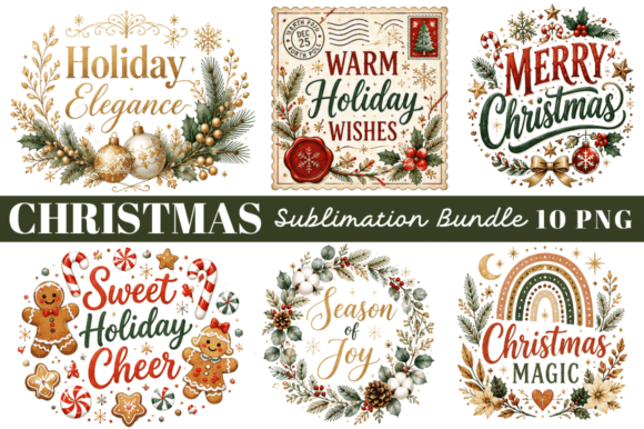 Download Christmas PNG Designs Bundle,Xmas Bundle - Sign Collection