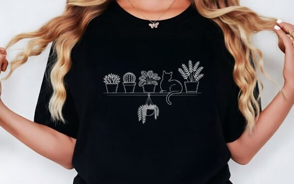 Download Plant Cat Lover T-shirt Design SVG PNG - Sign Collection