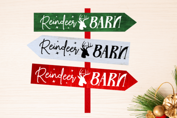 Download Reindeer Barn SVG Design,North Pole Sign - Sign Collection