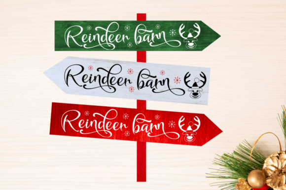 Download Reindeer Barn SVG Design,North Pole Sign - Sign Collection