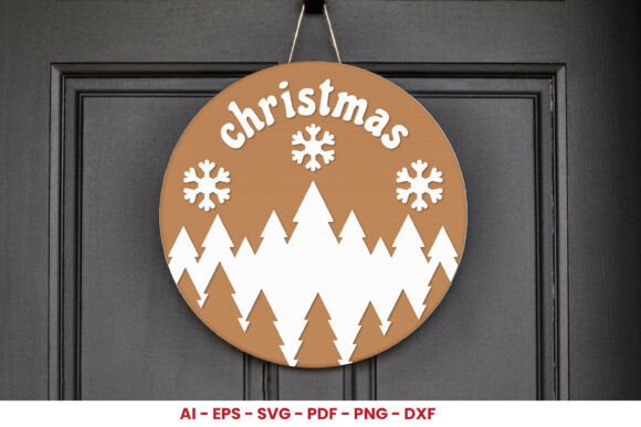 Download Christmas Round Sign Laser Cut SVG - Sign Collection