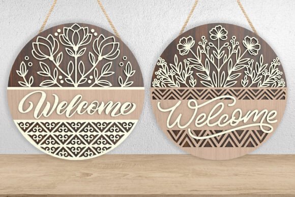 Download Floral Welcome Door Sign SVG - Premium Resources