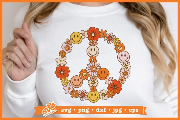 Download Floral Peace Sign SVG | Retro Hippie SVG - Sign Collection