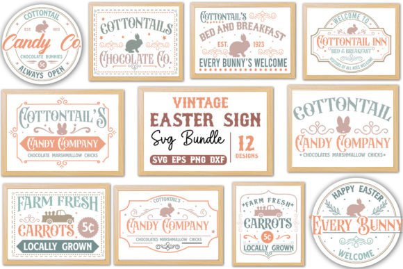 Download Vintage Easter Sign SVG Bundle. - Sign Collection