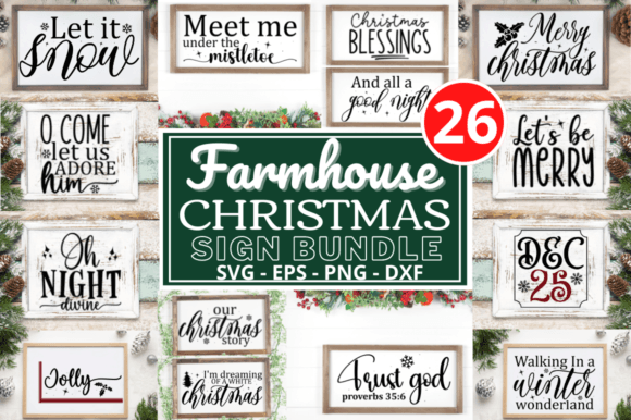 Download Farmhouse Christmas Sign  Svg Bundle - Sign Collection