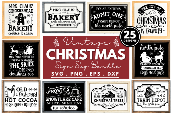 Download Farmhouse Christmas Sign SVG Bundle - Sign Collection