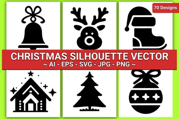Download 70 Christmas Silhouette Vector Designs - Sign Collection