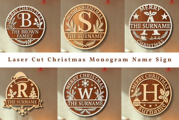 Download Laser Cut Christmas Name Sign Bundle - Sign Collection