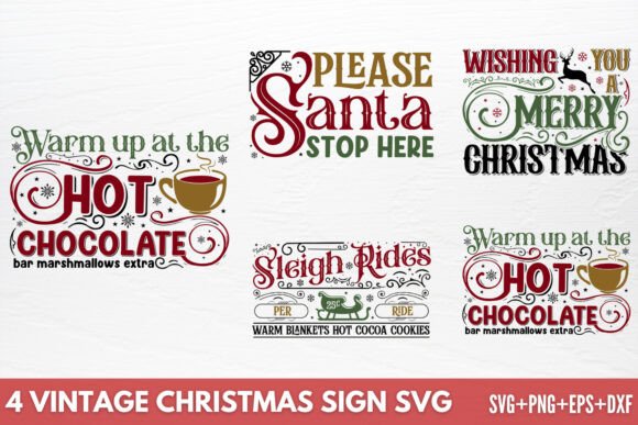 Download Vintage Christmas Sign SVG - Sign Collection
