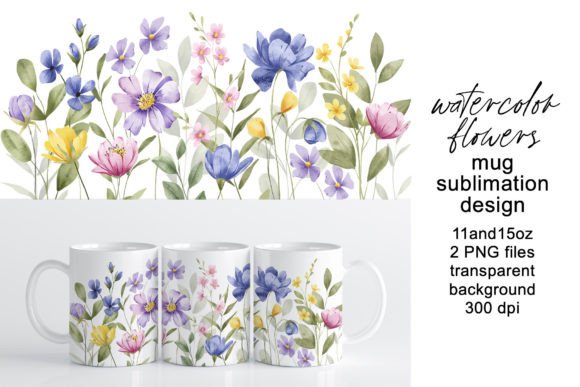 Download Mug Design, Wrap with Flowers, Leaves. - Sign Collection