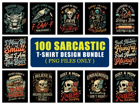 Download Sarcastic PNG T-Shirt Design Bundle - Sign Collection