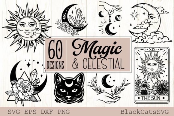 Download Magic and Celestial SVG Bundle 60 Design - Sign Collection