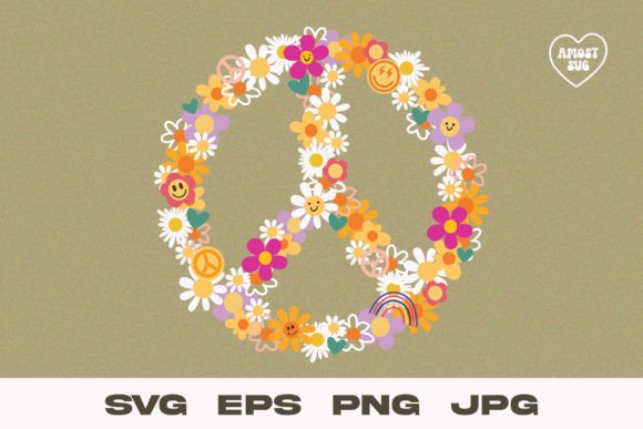 Download Retro Flower - Peace Sign - Sign Collection