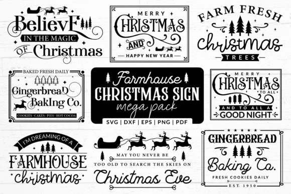 Download Farmhouse Christmas Sign SVG Mega Pack - Sign Collection