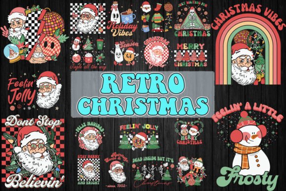 Download Retro Christmas Bundle SVG 20 Designs - Sign Collection