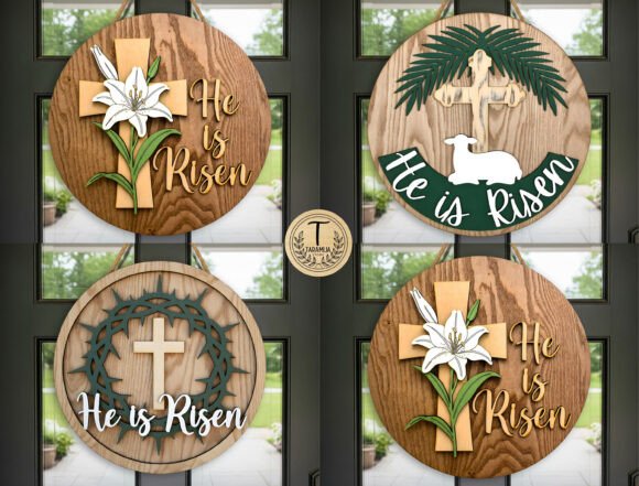 Download Christian Easter Door Sign Laser Cut Svg - Sign Collection