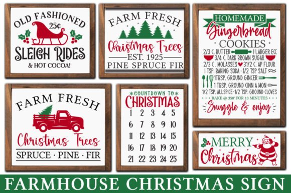 Download Farmhouse Christmas Sign SVG Bundle - Sign Collection