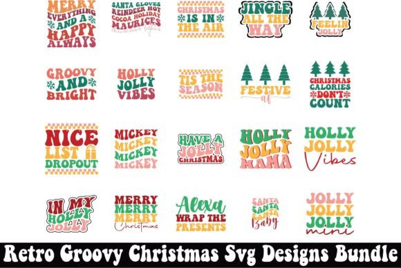 Download Retro Groovy Christmas Svg Designs Bundl - Sign Collection