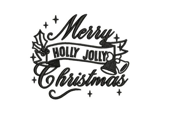 Download "Merry Holly Jolly Christmas" Festive Typography Design - Sign Collection