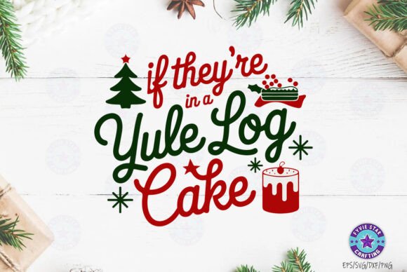 Download Christmas Yule Log Cake SVG Design - Sign Collection