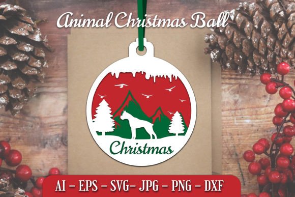 Download Animal Christmas Ball Papercut SVG - Papercut Collection