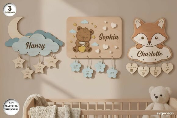 Download Baby Birth Stats Sign SVG Bundle - Sign Collection