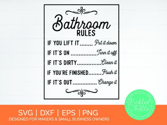 Download Bathroom Rules Farmhouse Sign SVG - Sign Collection