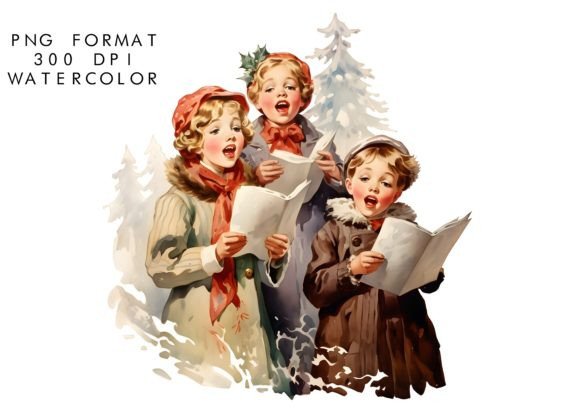 Download Watercolor Christmas Carol Clipart - Carol Collection