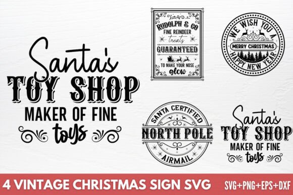 Download Vintage Christmas Sign SVG - Sign Collection