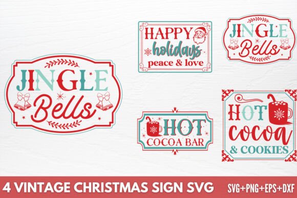 Download Vintage Christmas Sign SVG - Sign Collection