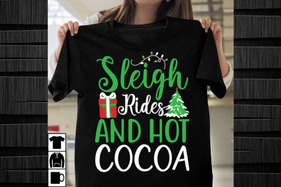 Download Sleigh Rides and Hot Cocoa SVG Design - Sign Collection