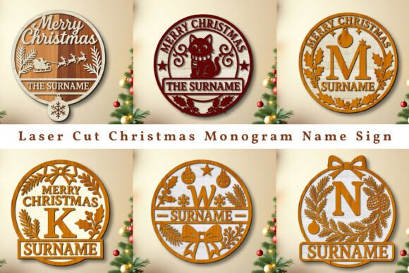 Download Laser Cut Christmas Name Sign Bundle - Sign Collection