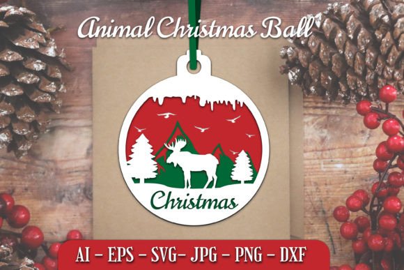 Download Animal Christmas Ball Papercut SVG - Papercut Collection
