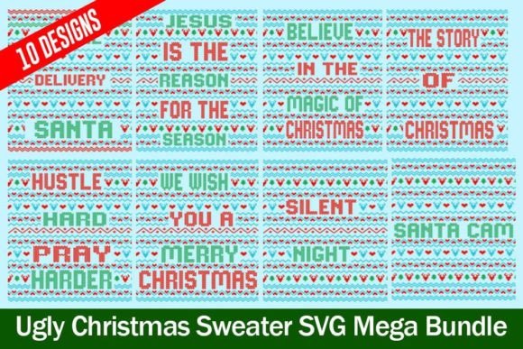 Download Vintage Ugly Sweater SVG Design Bundle - Sign Collection