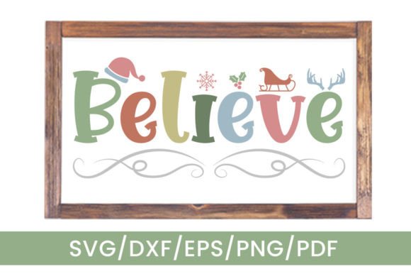 Download Believe Farmhouse Christmas Sign SVG - Sign Collection