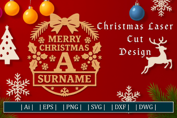 Download Festive Monogram Wall Sign SVG - Sign Collection