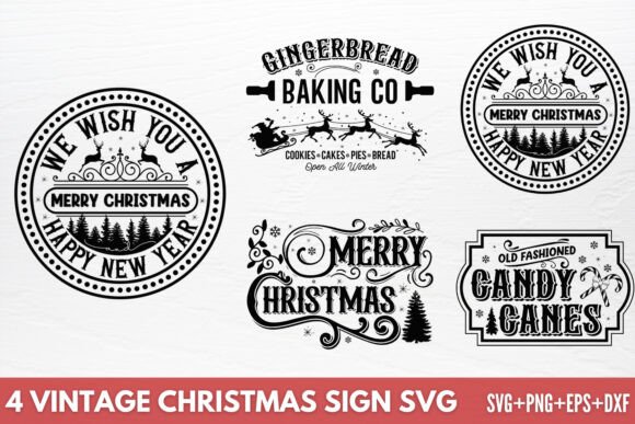 Download Vintage Christmas Sign SVG - Sign Collection