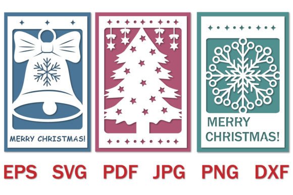 Download Bundle of Papercut Christmas Cards, Svg - Papercut Collection