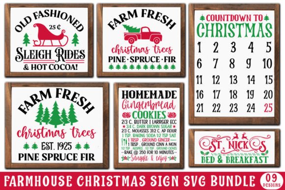 Download Farmhouse Christmas Sign SVG Bundle - Sign Collection