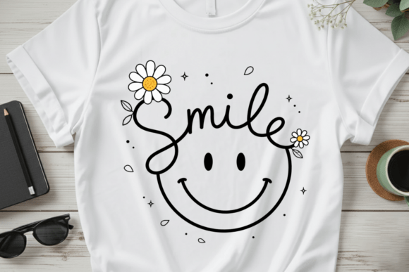 Download Smile Daisy Flower PNG T-Shirt Design - Sign Collection
