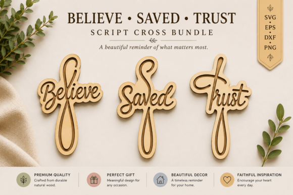 Download Christian Cross Sign SVG Laser Cut Set - Premium Bundle