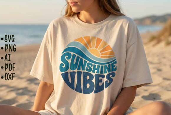 Download Sunshine Vibes Summer T-Shirt Design Svg - Sign Collection