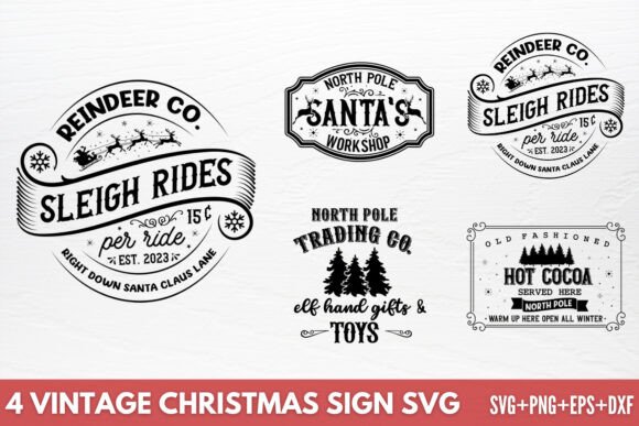 Download Vintage Christmas Sign SVG - Sign Collection