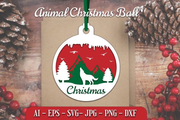 Download Animal Christmas Ball Papercut SVG - Papercut Collection